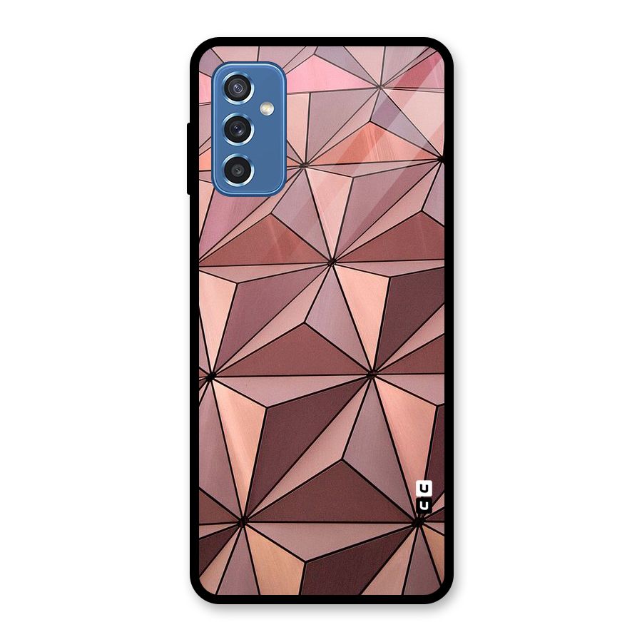 Rosegold Abstract Shapes Glass Back Case for Galaxy M52 5G