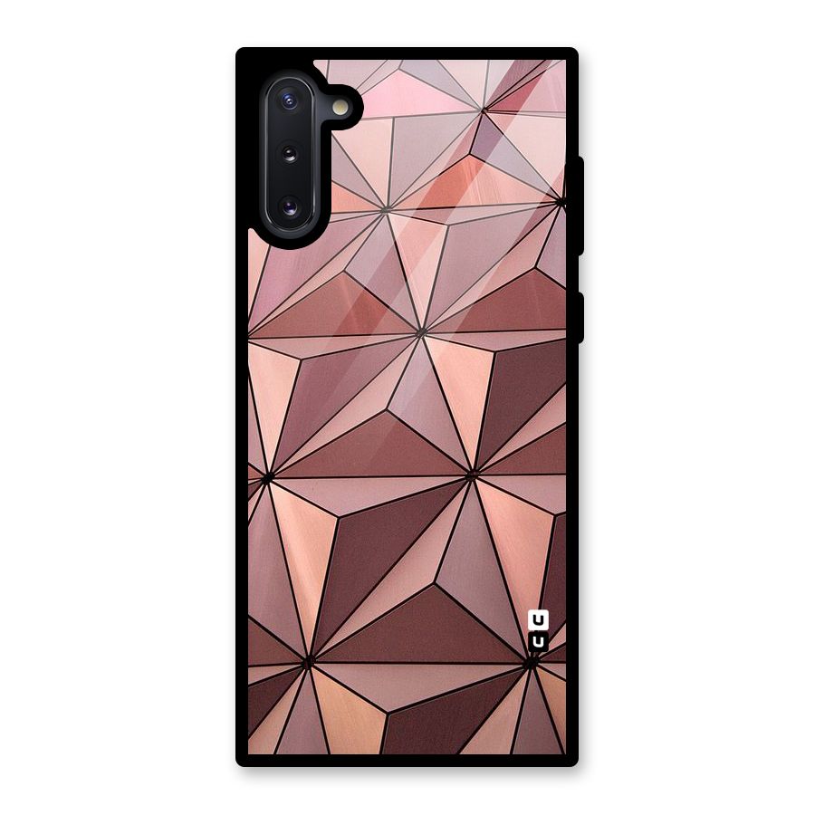 Rosegold Abstract Shapes Glass Back Case for Galaxy Note 10