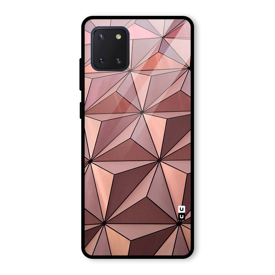 Rosegold Abstract Shapes Glass Back Case for Galaxy Note 10 Lite