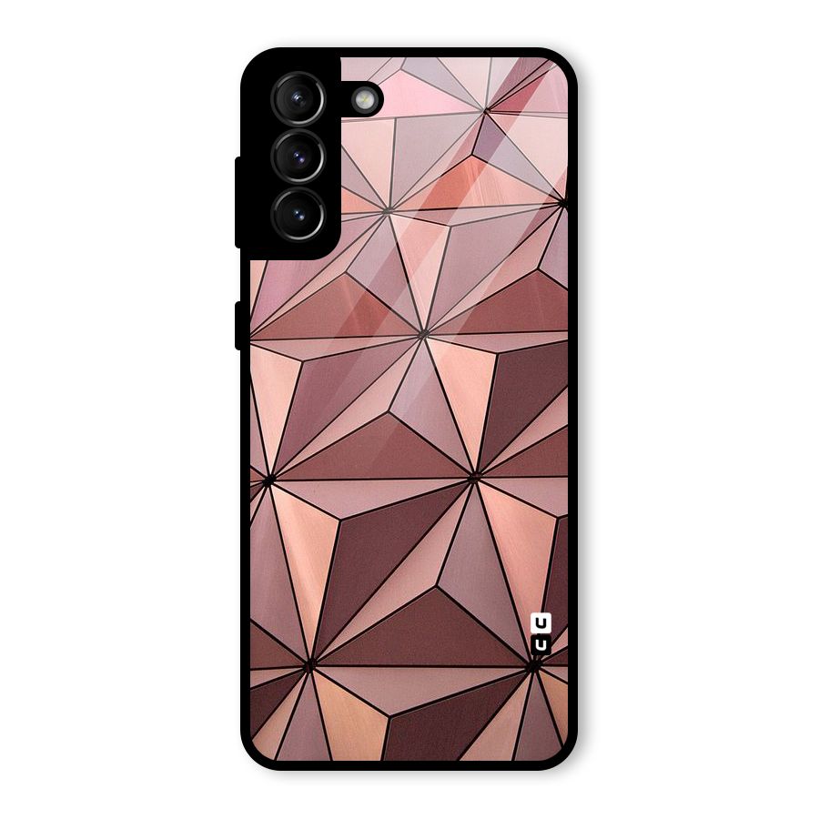 Rosegold Abstract Shapes Glass Back Case for Galaxy S21 Plus