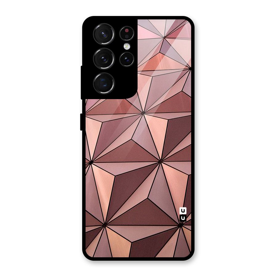 Rosegold Abstract Shapes Glass Back Case for Galaxy S21 Ultra 5G