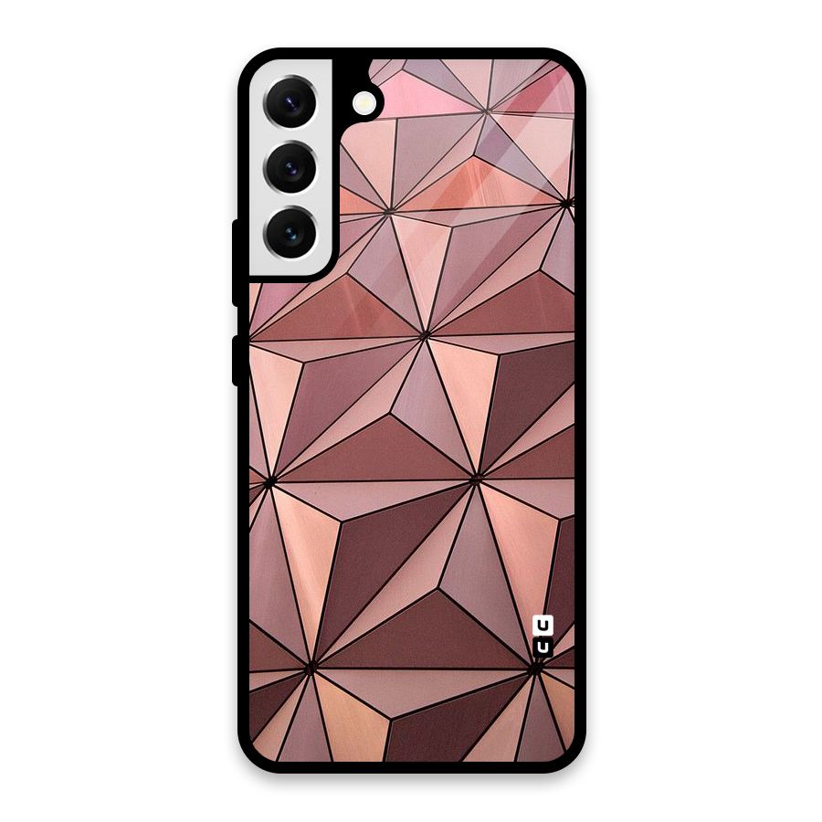 Rosegold Abstract Shapes Glass Back Case for Galaxy S22 Plus 5G