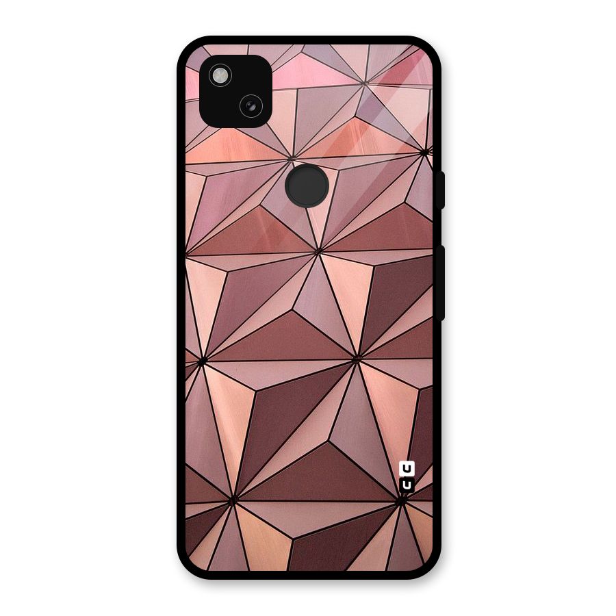 Rosegold Abstract Shapes Glass Back Case for Google Pixel 4a
