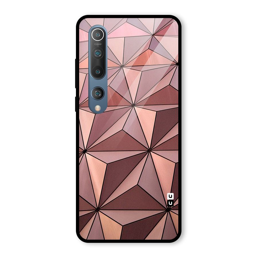 Rosegold Abstract Shapes Glass Back Case for Mi 10
