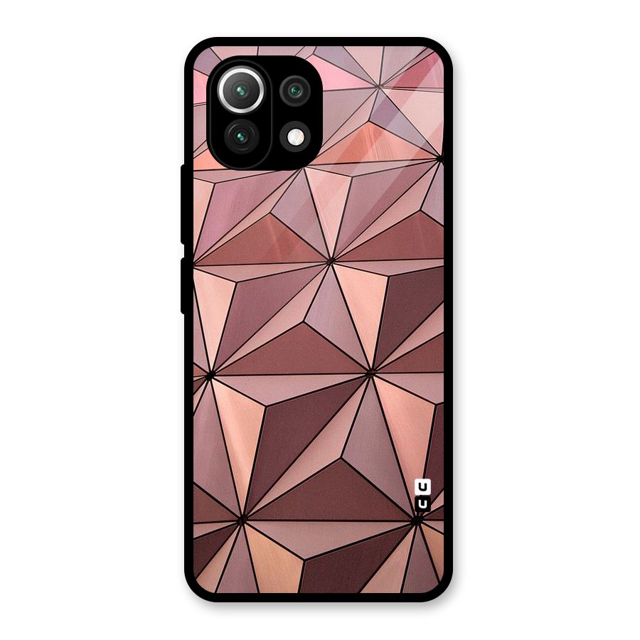Rosegold Abstract Shapes Glass Back Case for Mi 11 Lite NE 5G