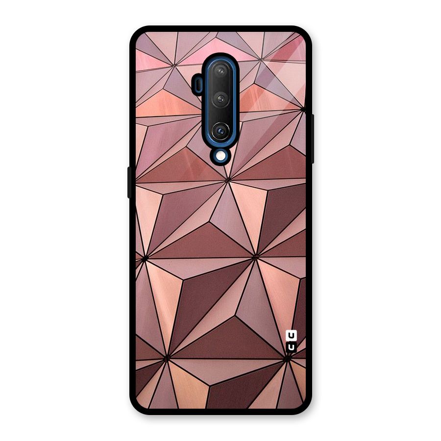 Rosegold Abstract Shapes Glass Back Case for OnePlus 7T Pro