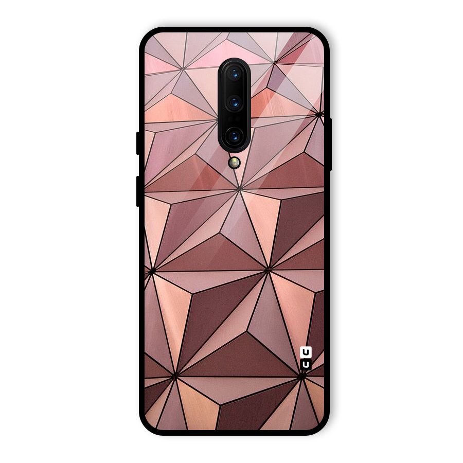 Rosegold Abstract Shapes Glass Back Case for OnePlus 7 Pro
