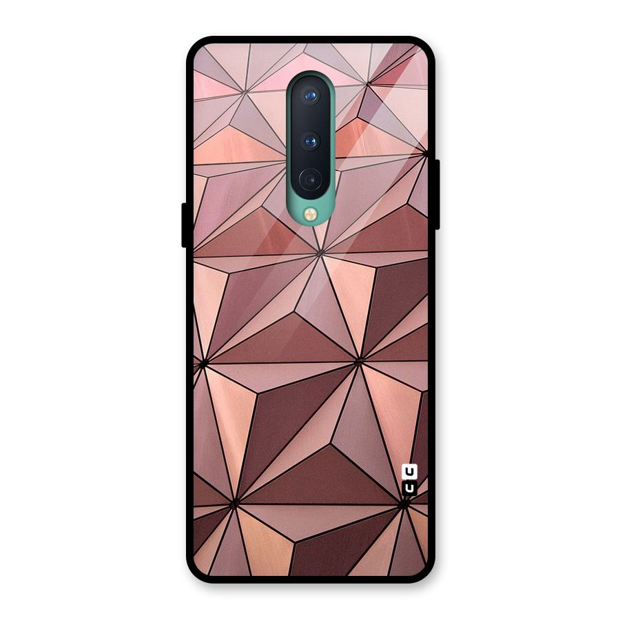 Rosegold Abstract Shapes Glass Back Case for OnePlus 8