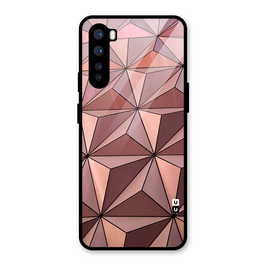 Rosegold Abstract Shapes Glass Back Case for OnePlus Nord