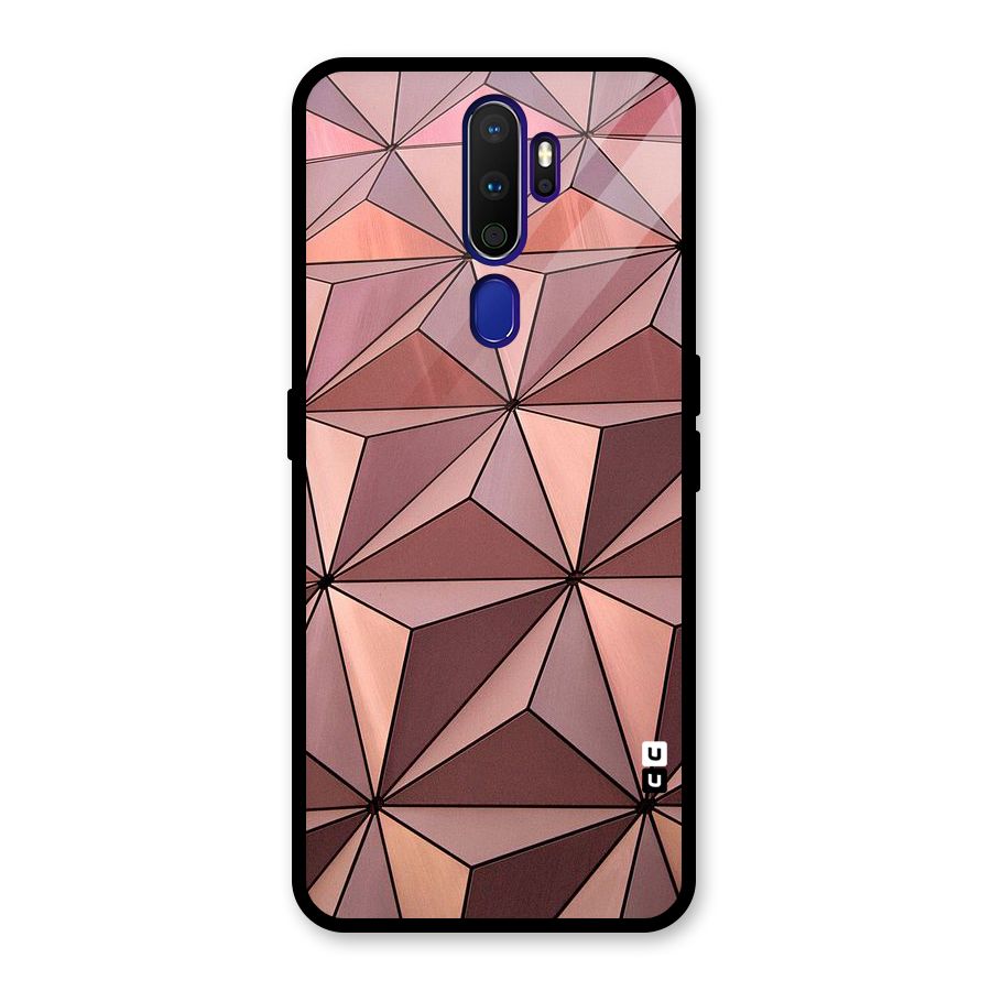 Rosegold Abstract Shapes Glass Back Case for Oppo A9 (2020)