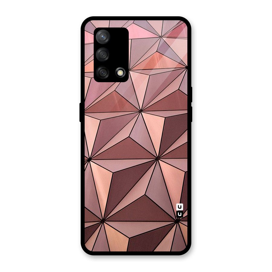 Rosegold Abstract Shapes Glass Back Case for Oppo F19
