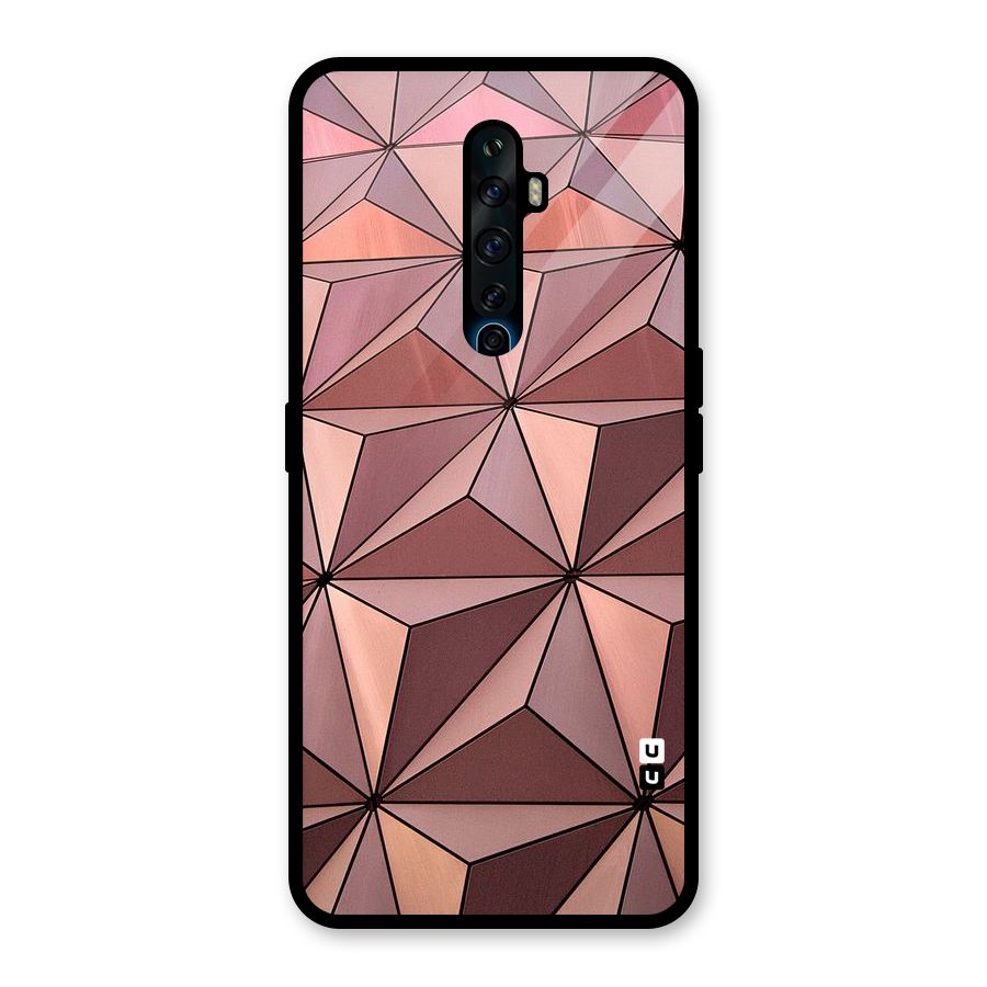 Rosegold Abstract Shapes Glass Back Case for Oppo Reno2 F