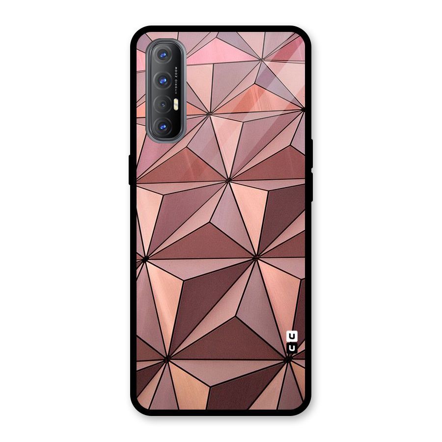 Rosegold Abstract Shapes Glass Back Case for Oppo Reno3 Pro