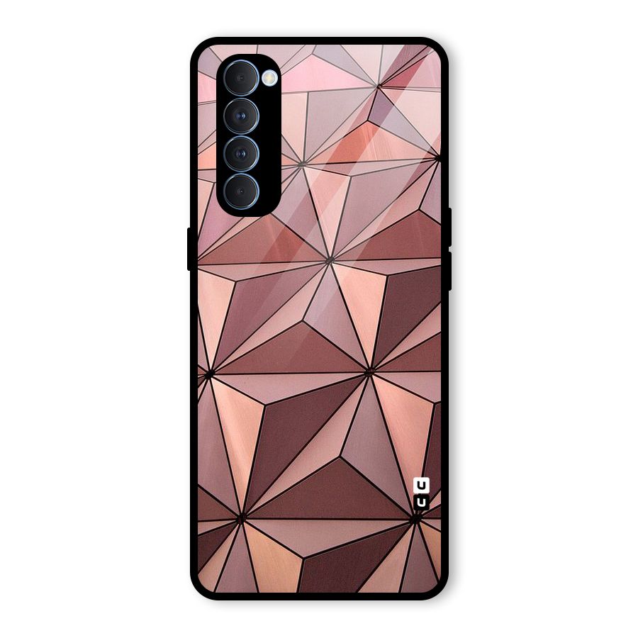 Rosegold Abstract Shapes Glass Back Case for Oppo Reno4 Pro
