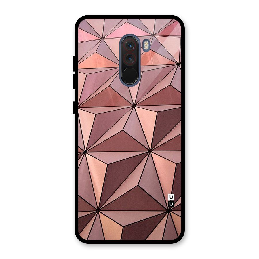 Rosegold Abstract Shapes Glass Back Case for Poco F1