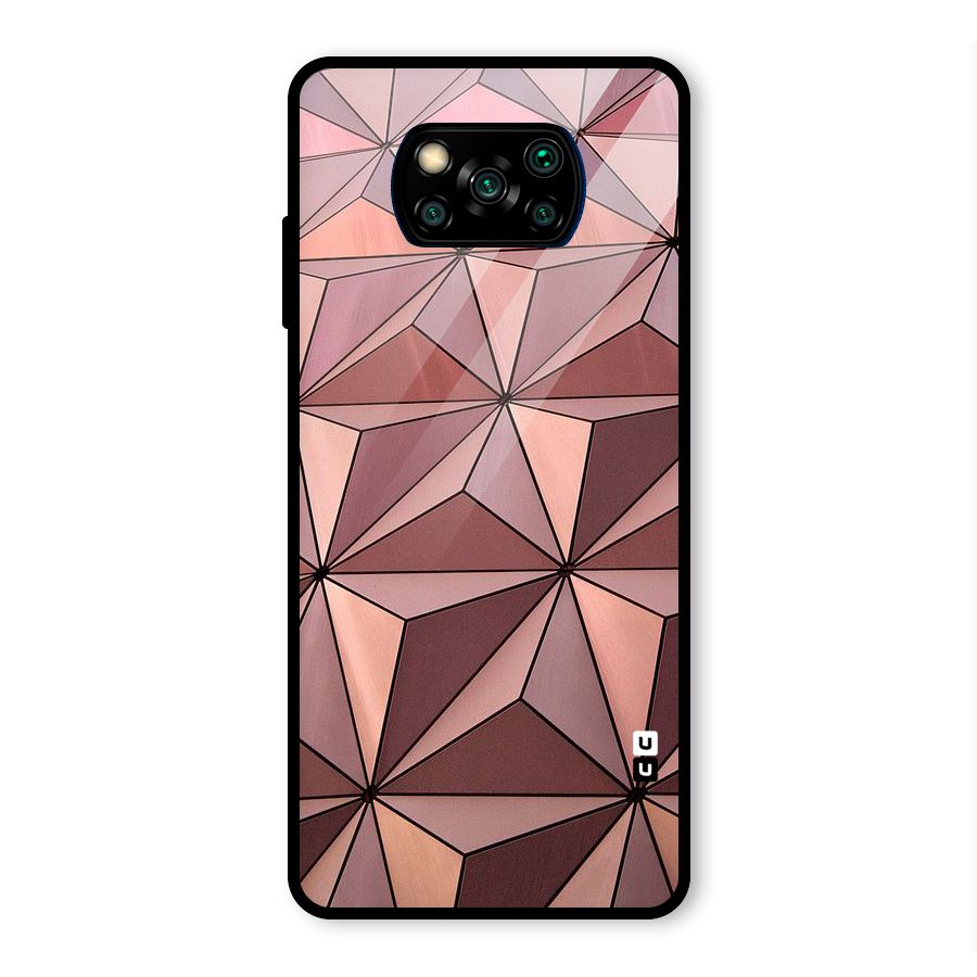 Rosegold Abstract Shapes Glass Back Case for Poco X3 Pro