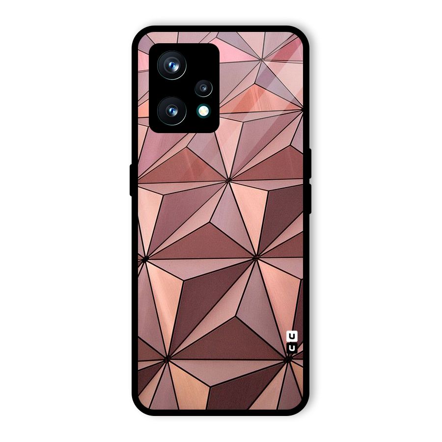 Rosegold Abstract Shapes Glass Back Case for Realme 9 Pro Plus 5G