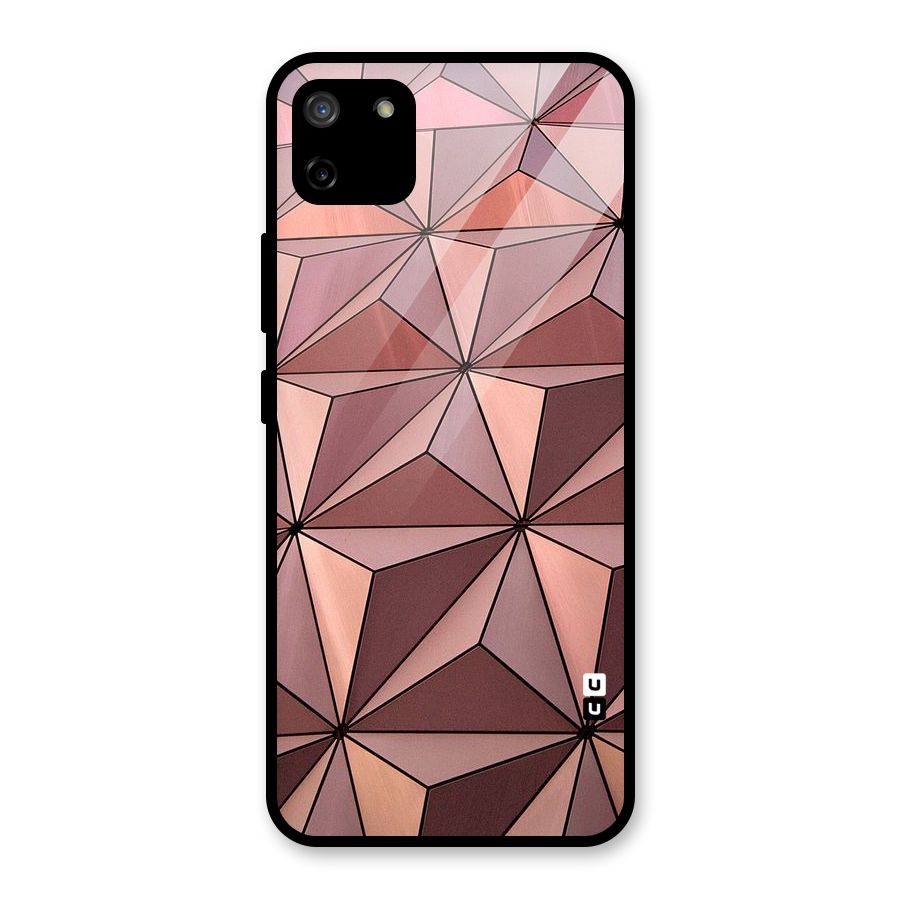 Rosegold Abstract Shapes Glass Back Case for Realme C11