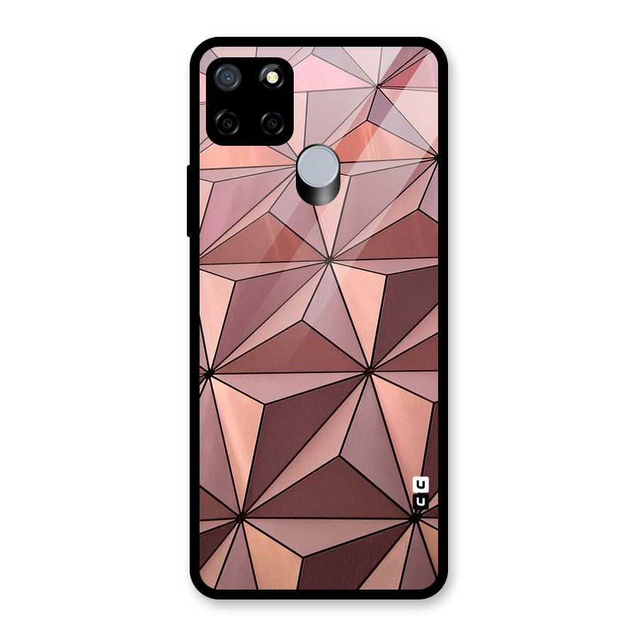 Rosegold Abstract Shapes Glass Back Case for Realme C12