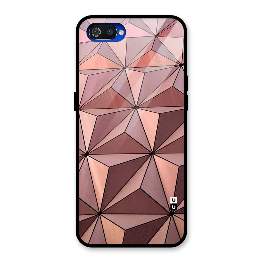 Rosegold Abstract Shapes Glass Back Case for Realme C2
