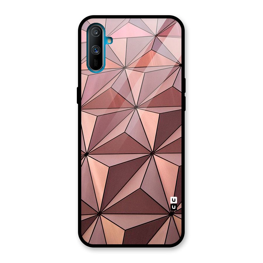 Rosegold Abstract Shapes Glass Back Case for Realme C3