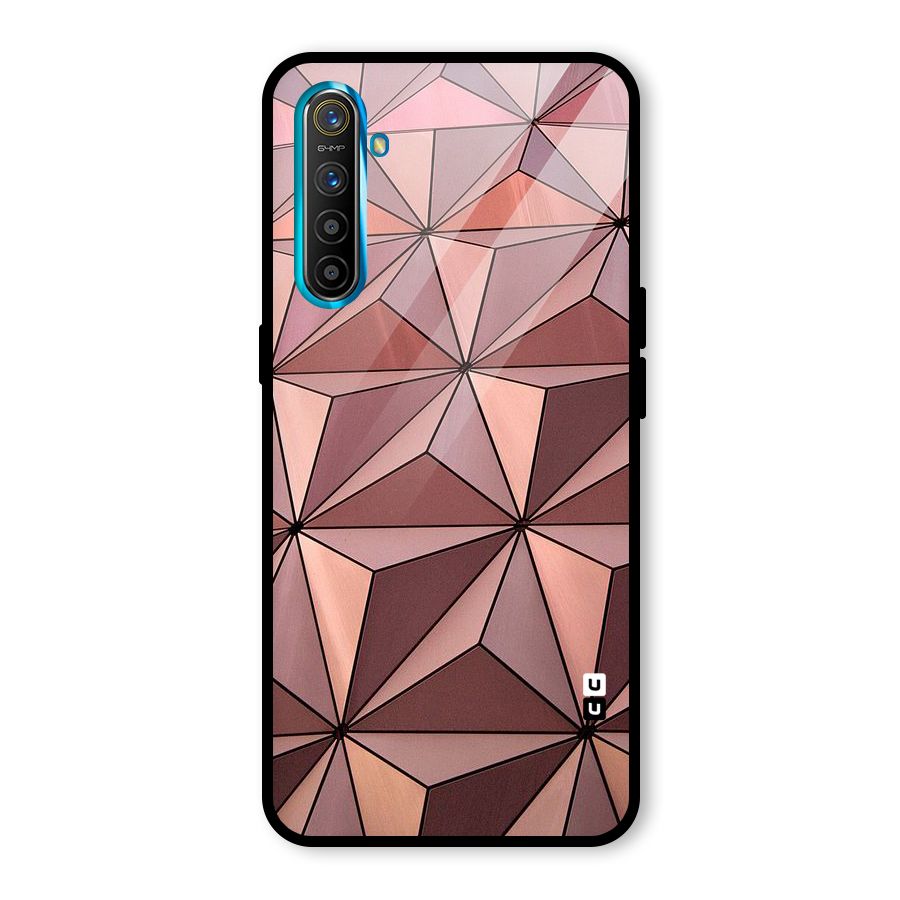 Rosegold Abstract Shapes Glass Back Case for Realme X2