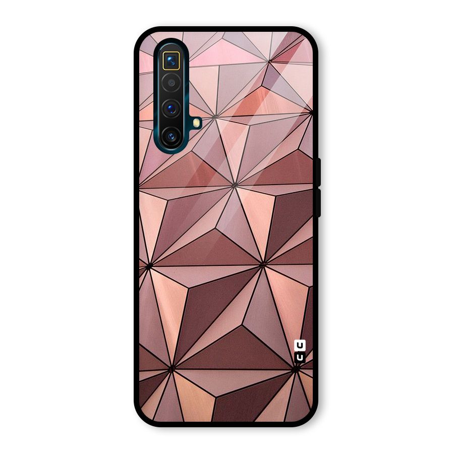 Rosegold Abstract Shapes Glass Back Case for Realme X3 SuperZoom