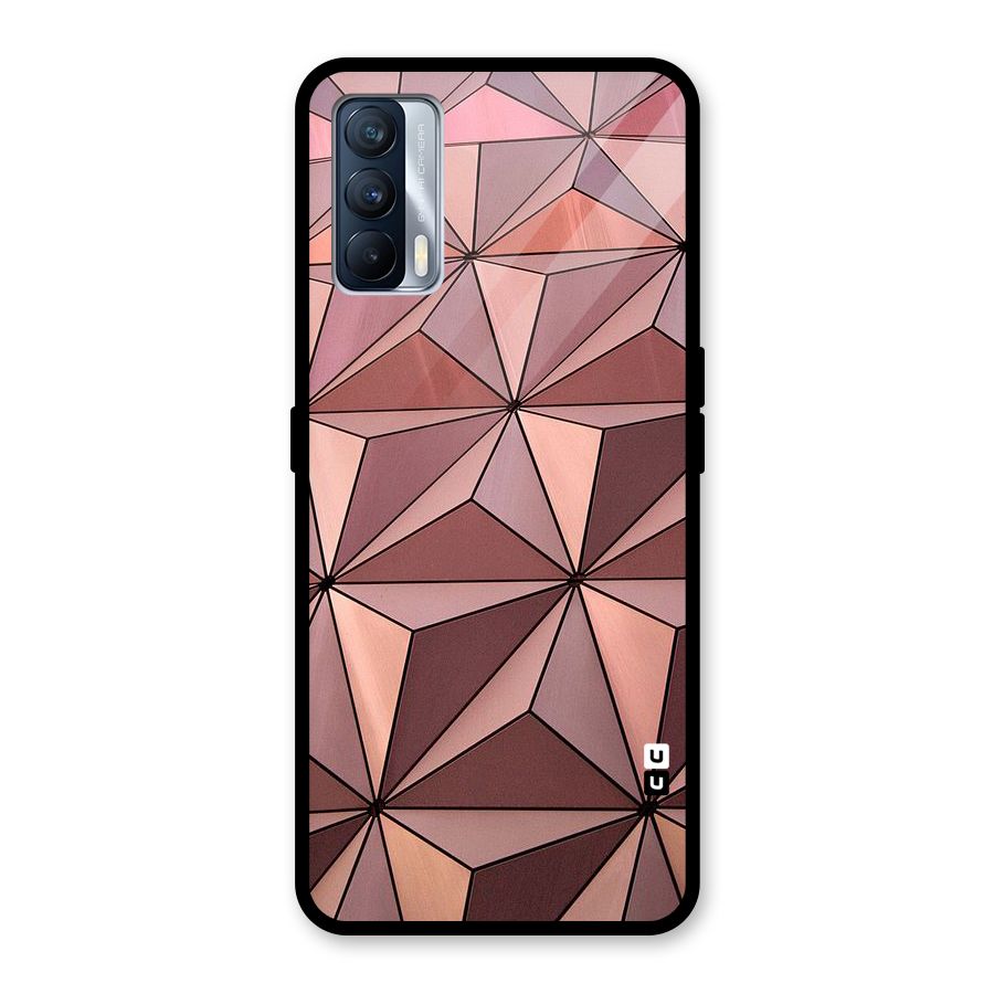Rosegold Abstract Shapes Glass Back Case for Realme X7