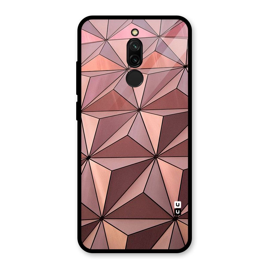 Rosegold Abstract Shapes Glass Back Case for Redmi 8