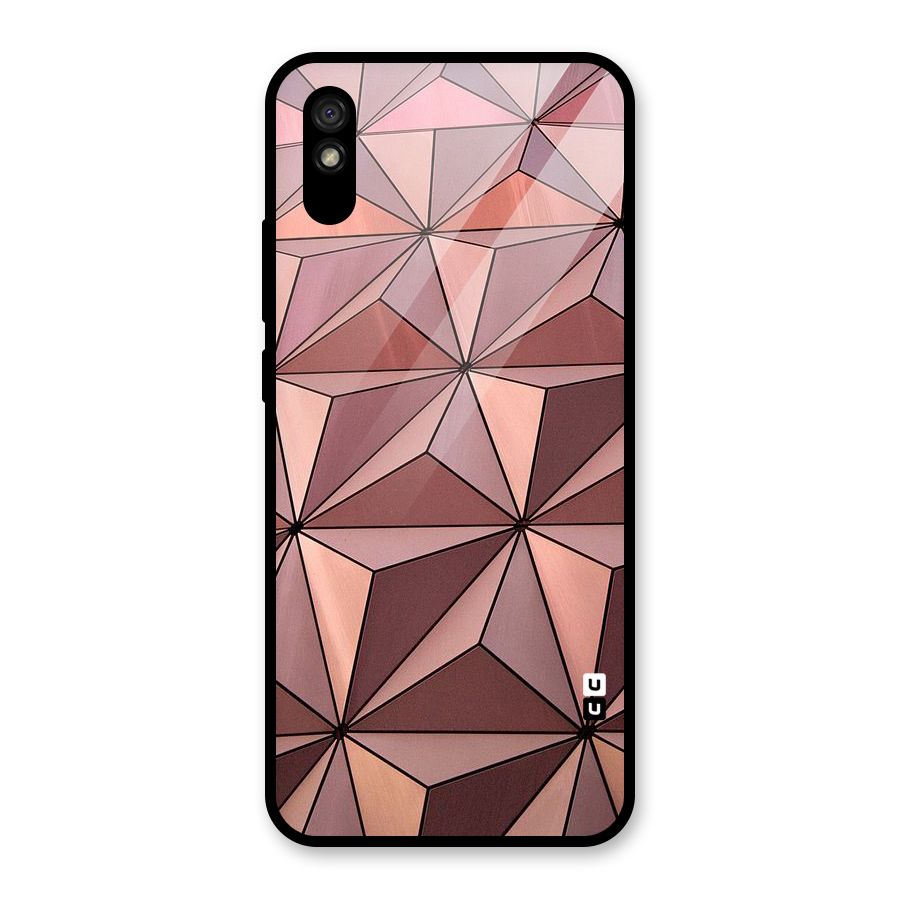 Rosegold Abstract Shapes Glass Back Case for Redmi 9i