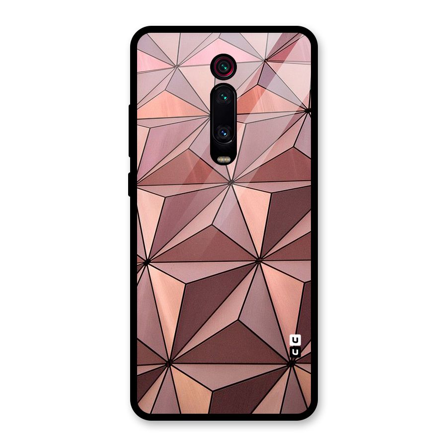 Rosegold Abstract Shapes Glass Back Case for Redmi K20 Pro