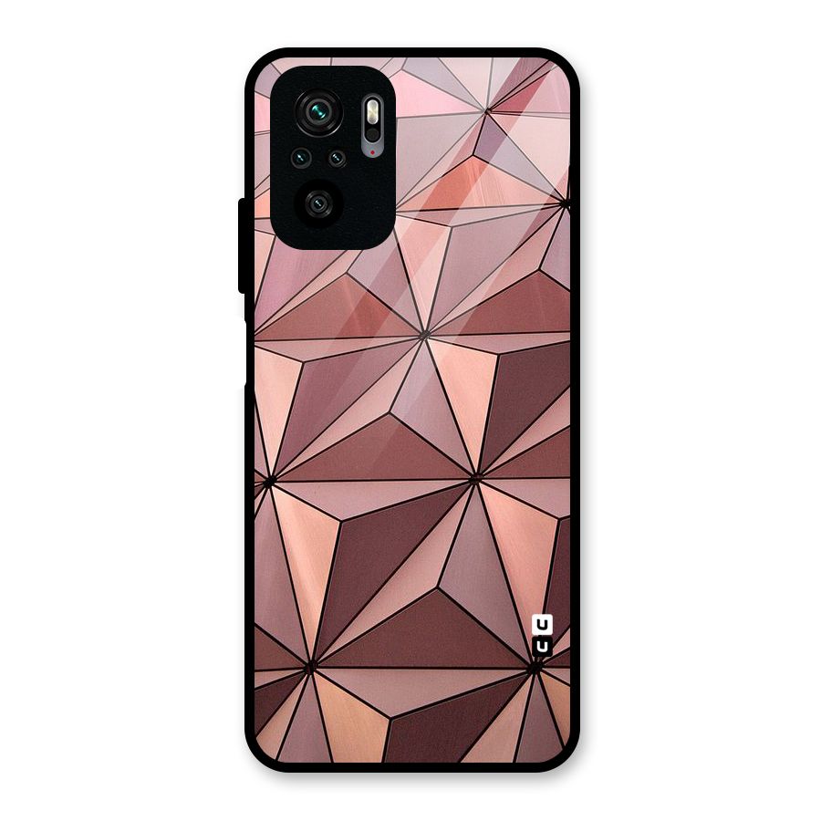 Rosegold Abstract Shapes Glass Back Case for Redmi Note 10S