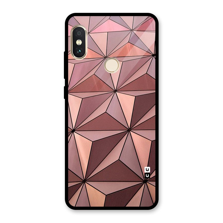 Rosegold Abstract Shapes Glass Back Case for Redmi Note 5 Pro