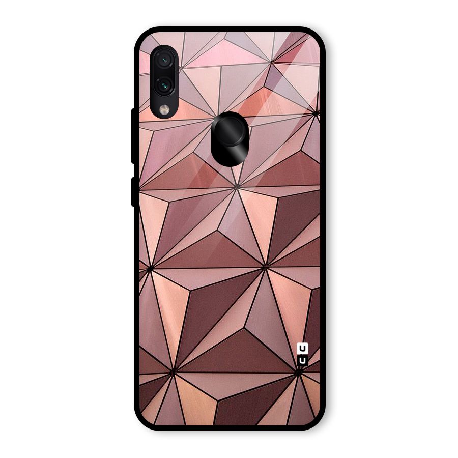 Rosegold Abstract Shapes Glass Back Case for Redmi Note 7 Pro