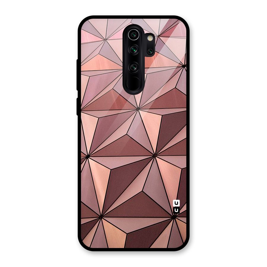Rosegold Abstract Shapes Glass Back Case for Redmi Note 8 Pro