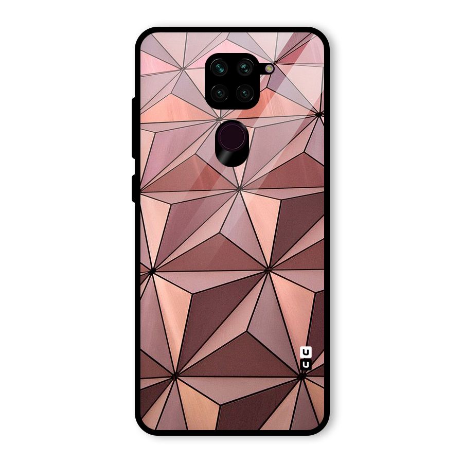 Rosegold Abstract Shapes Glass Back Case for Redmi Note 9