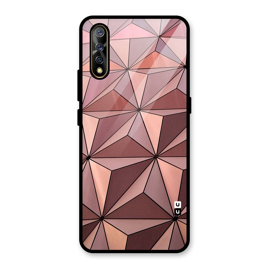 Rosegold Abstract Shapes Glass Back Case for Vivo S1