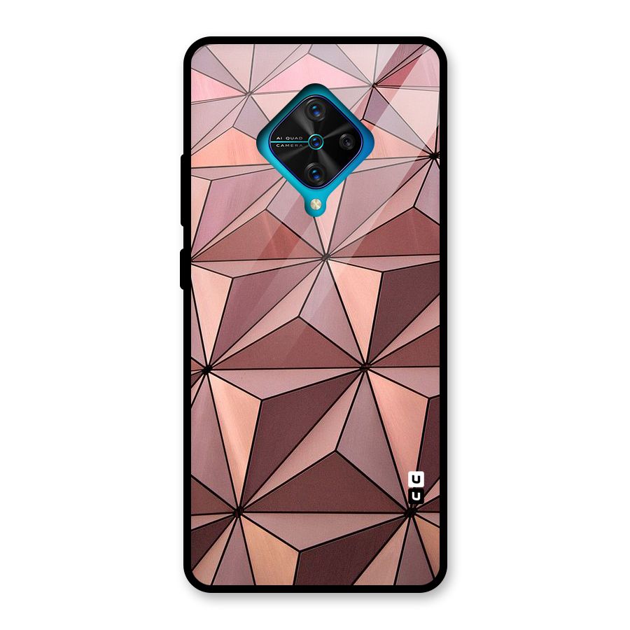 Rosegold Abstract Shapes Glass Back Case for Vivo S1 Pro