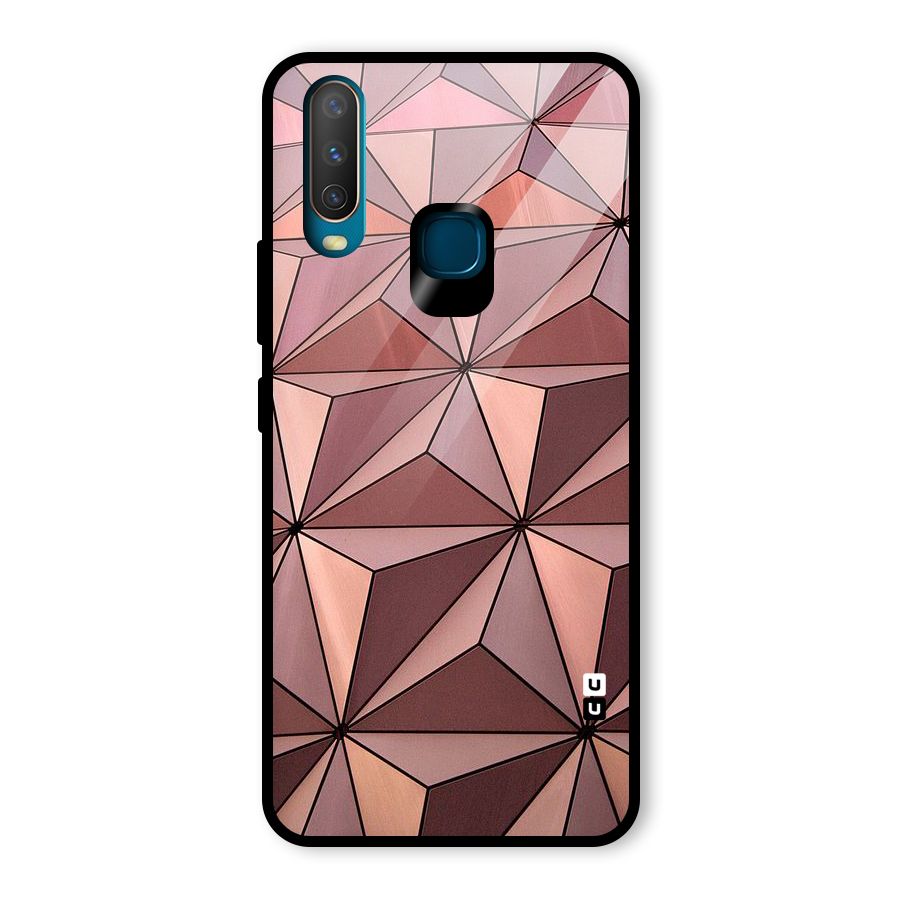 Rosegold Abstract Shapes Glass Back Case for Vivo U10