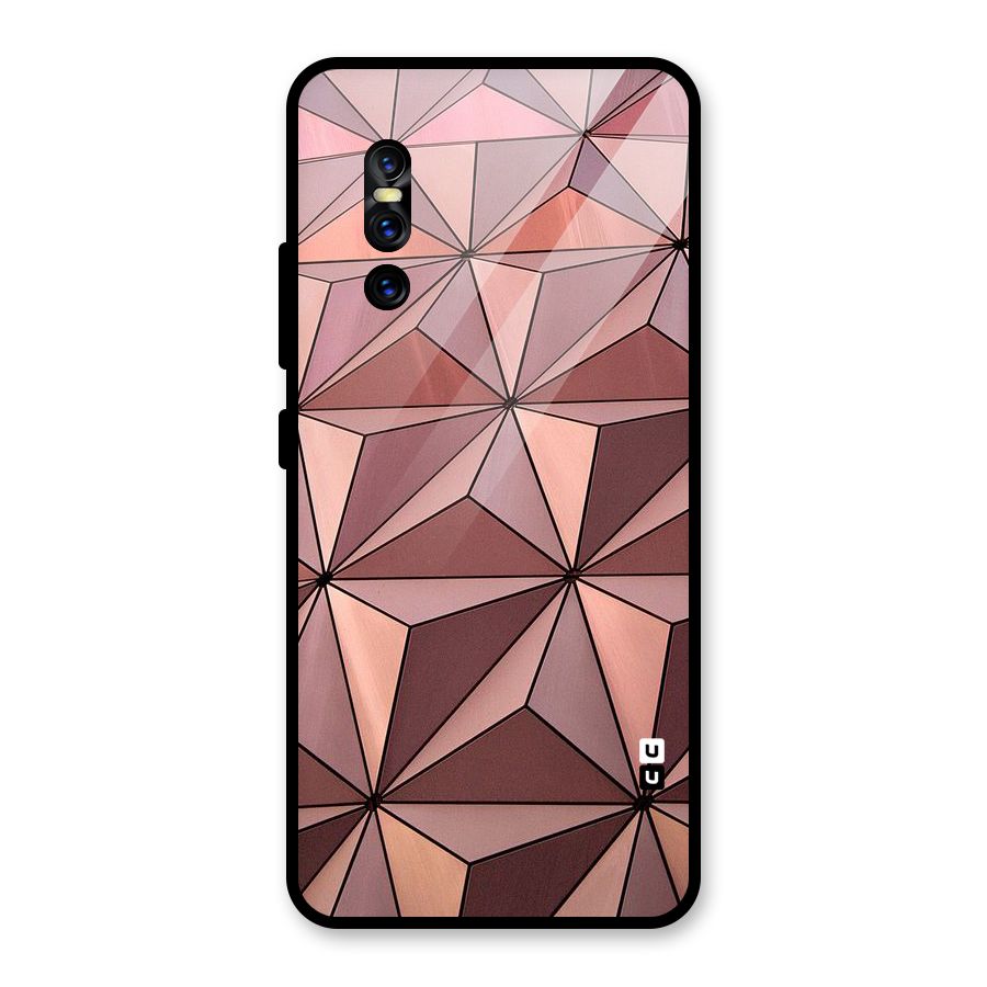 Rosegold Abstract Shapes Glass Back Case for Vivo V15 Pro