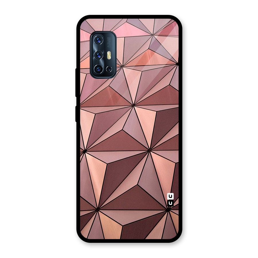 Rosegold Abstract Shapes Glass Back Case for Vivo V17