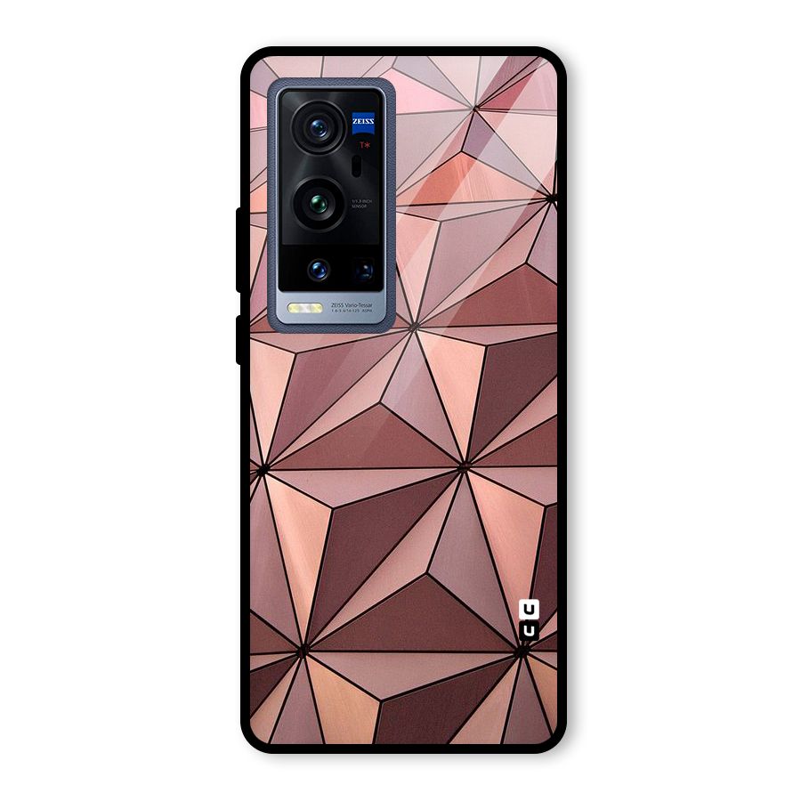 Rosegold Abstract Shapes Glass Back Case for Vivo X60 Pro Plus