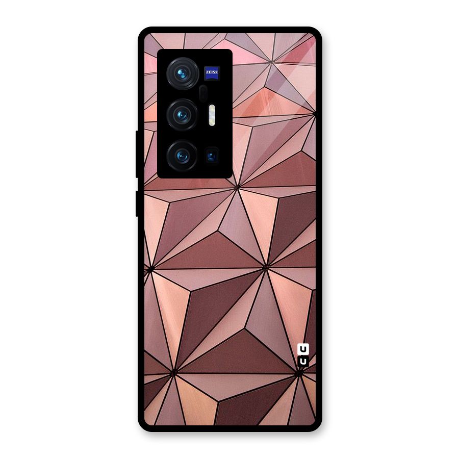 Rosegold Abstract Shapes Glass Back Case for Vivo X70 Pro Plus