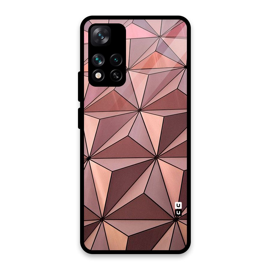 Rosegold Abstract Shapes Glass Back Case for Xiaomi 11i HyperCharge 5G