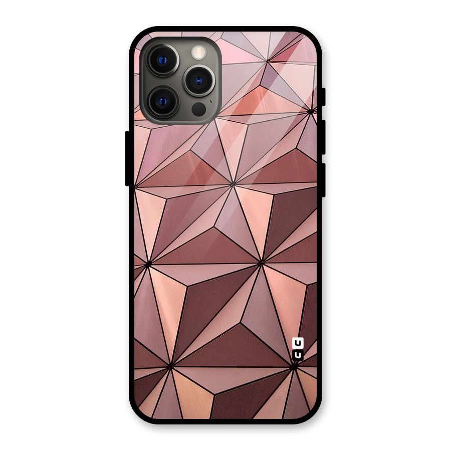 Rosegold Abstract Shapes Glass Back Case for iPhone 12 Pro Max