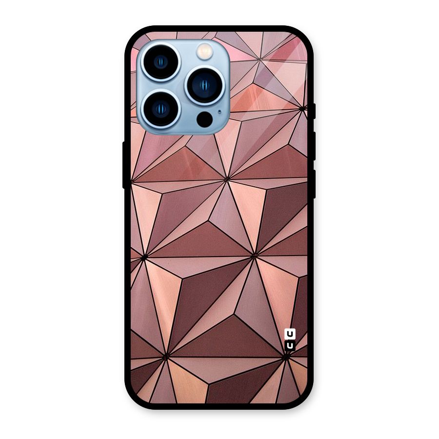 Rosegold Abstract Shapes Glass Back Case for iPhone 13 Pro