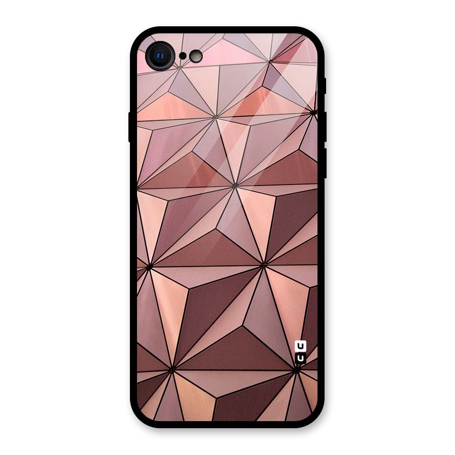 Rosegold Abstract Shapes Glass Back Case for iPhone SE 2022