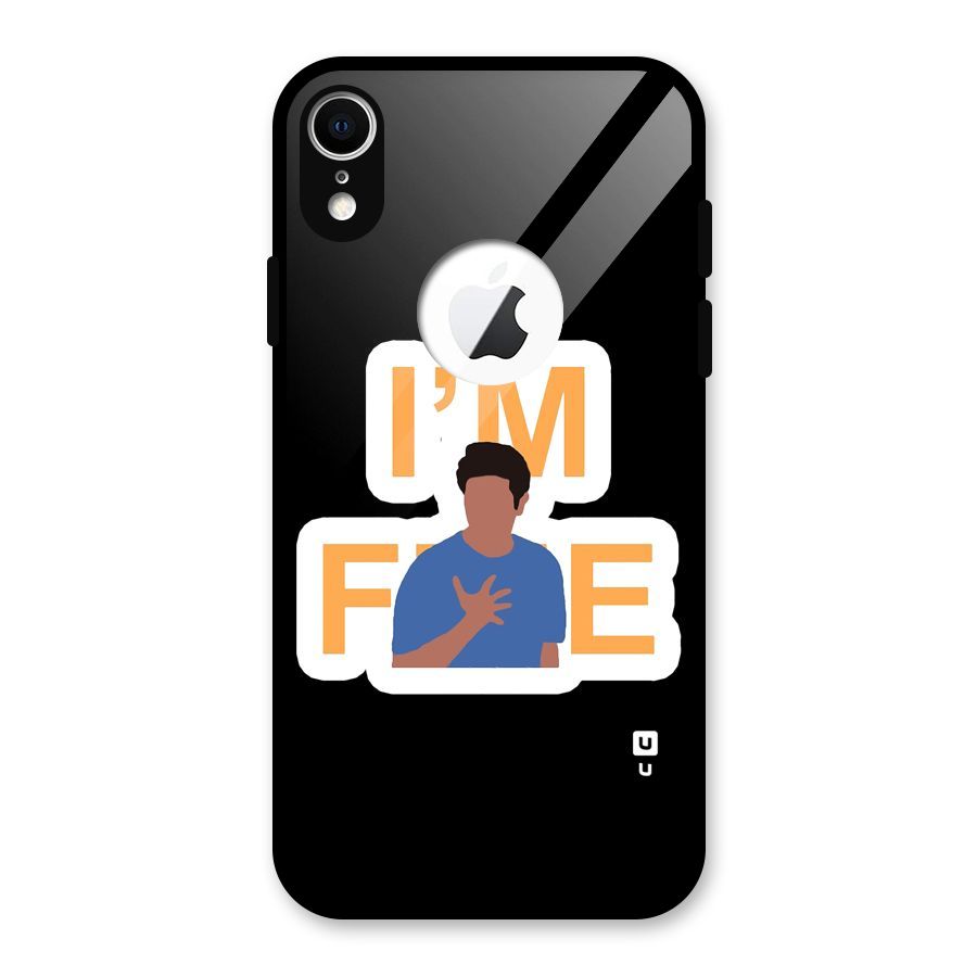 Ross is Fine Glass Back Case for iPhone XR Logo Cut