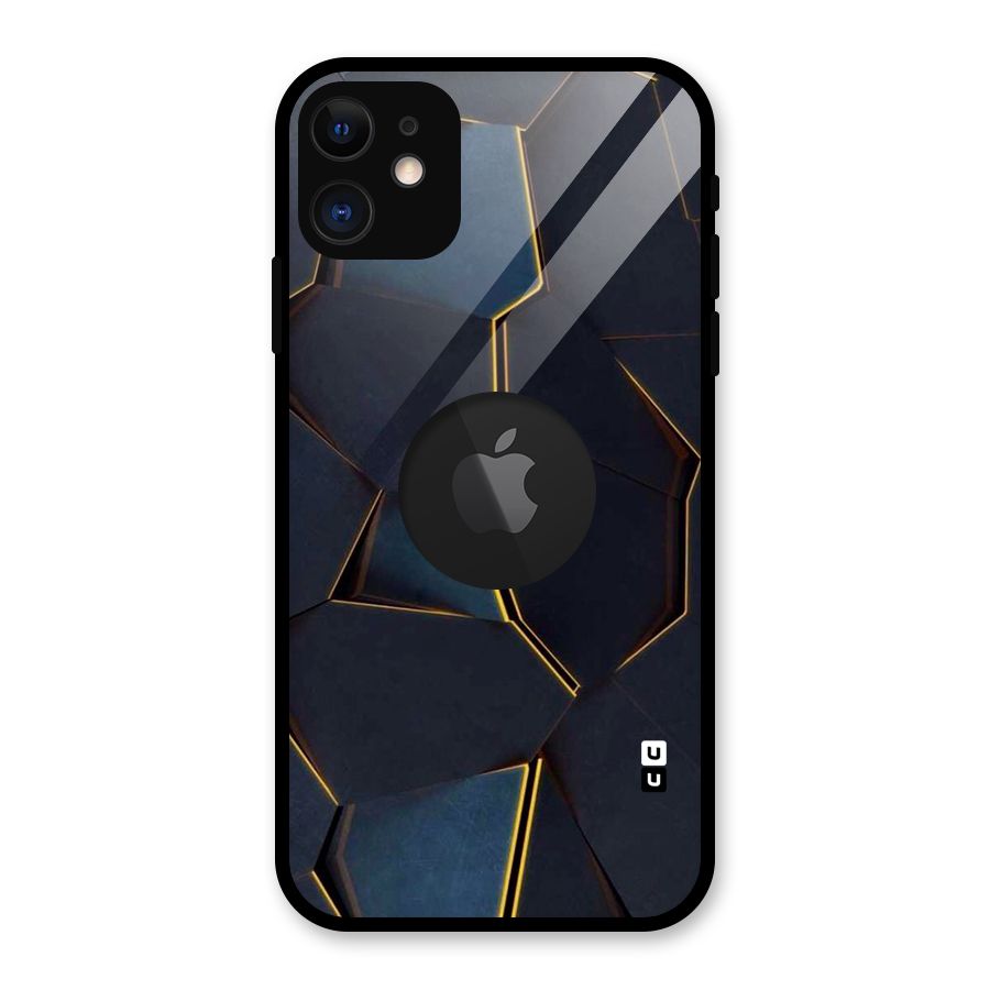 Royal Abstract Glass Back Case for iPhone 11 Logo Cut