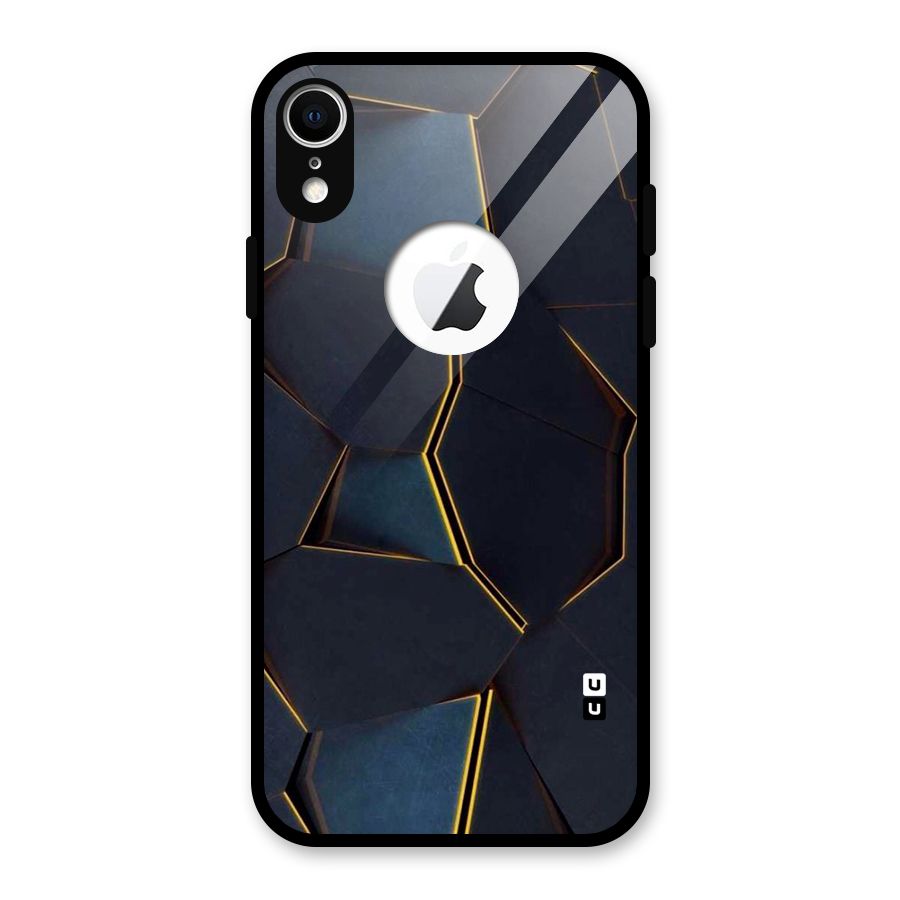 Royal Abstract Glass Back Case for iPhone XR Logo Cut